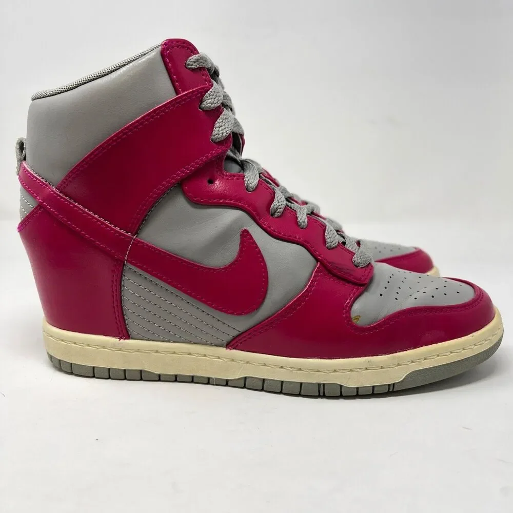 Nike Dunk Sky High Medium Grey Fuchsia 528899-001 2012 Size 9 Hidden Wedge